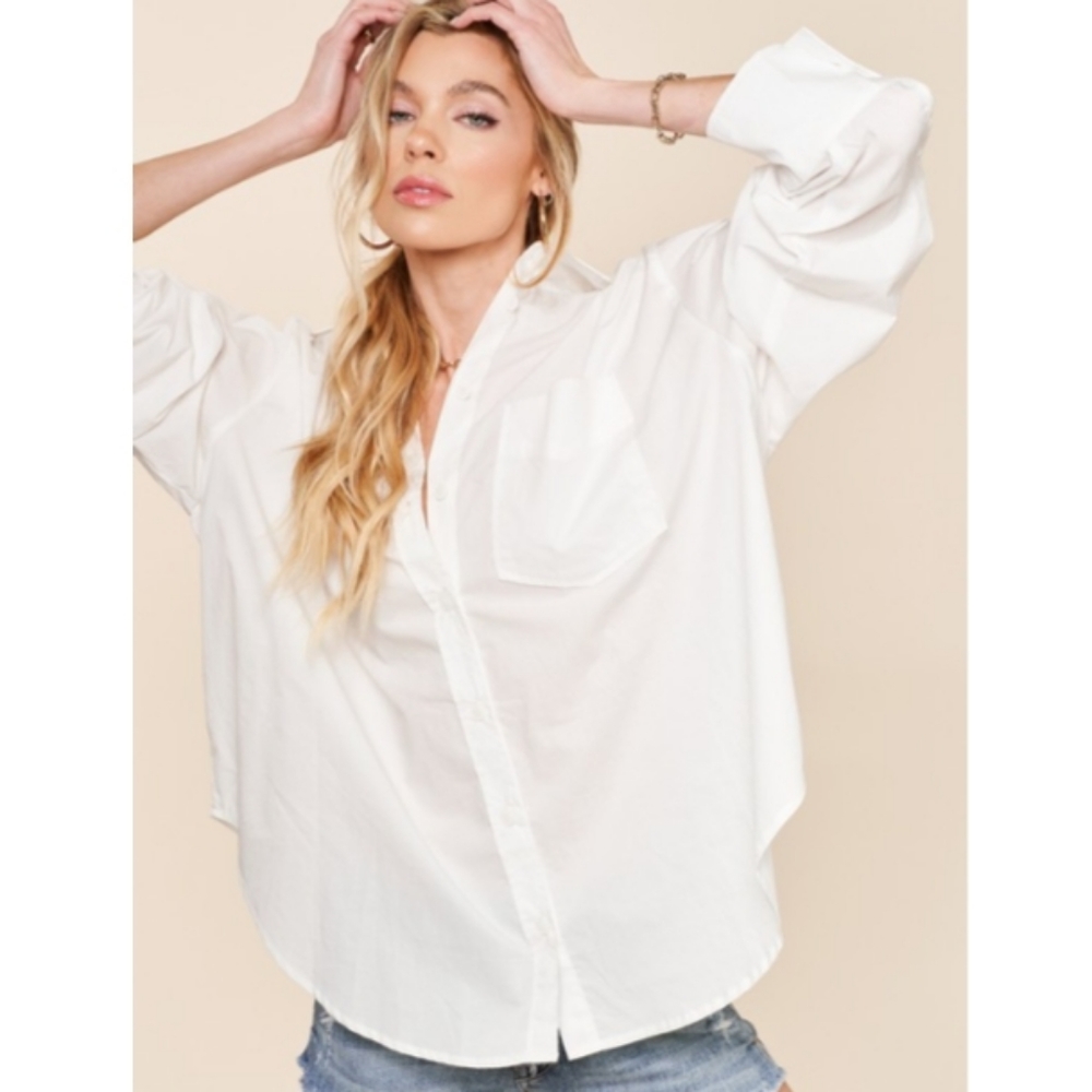 Oversized Button Down - White 🤍